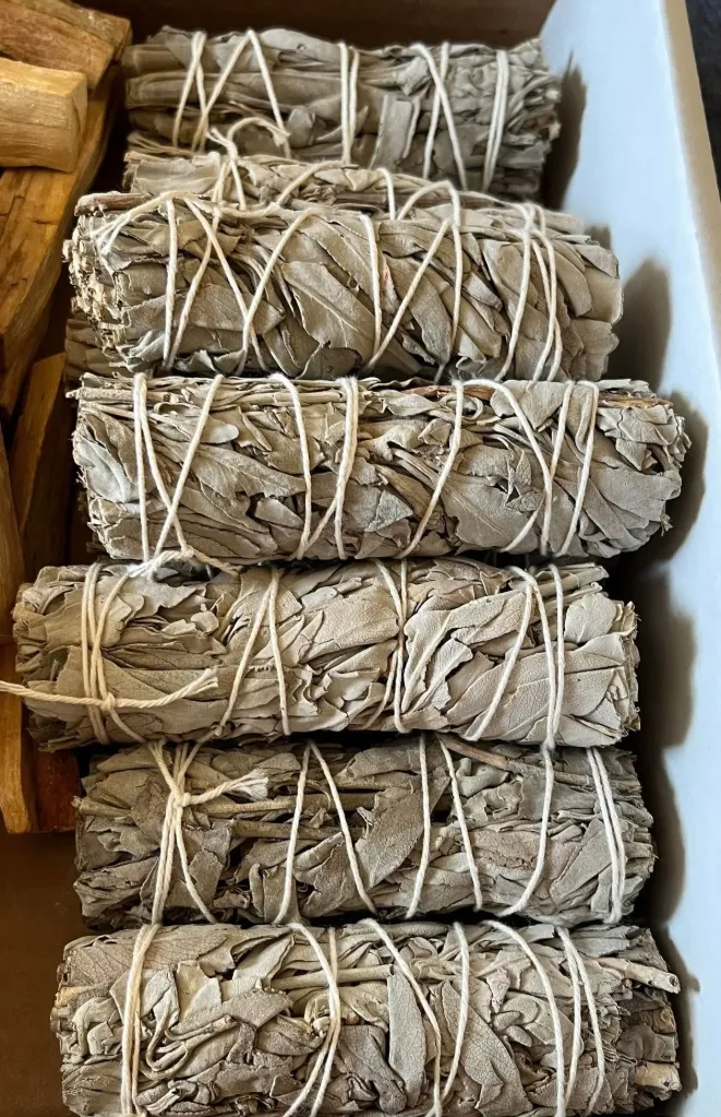 Indian white Sage Bundles Smudging 2 Pc Removes Negativity! Clam & Pure Your Aura